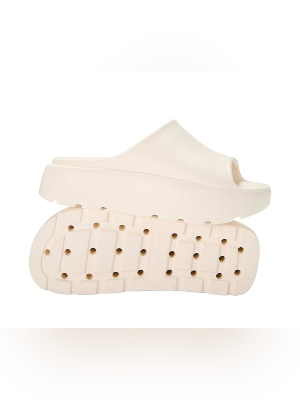 NWT Pink White Shell Platform Slide Sandals